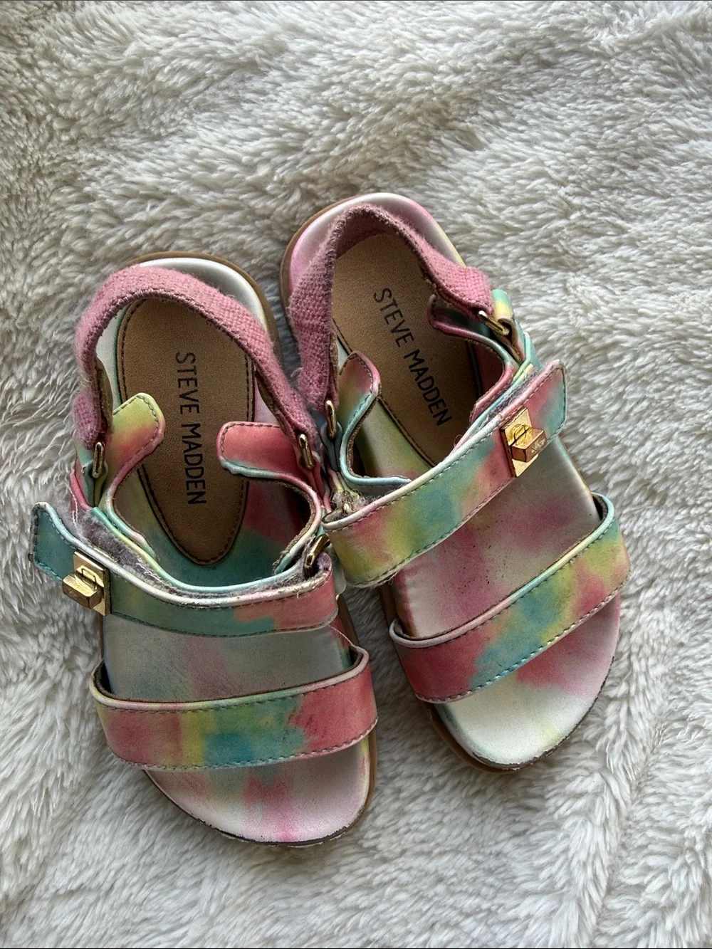 Steve Madden Kids Pastel Tie-Dye Strap Sandals